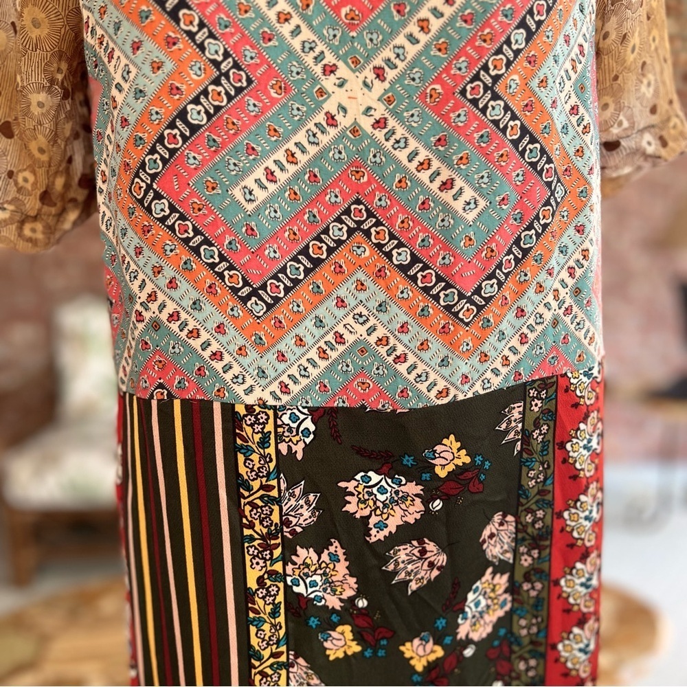 Tiny Anthropologie Patchwork Shift Mini Dress Xs - image 7